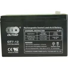 Аккумулятор тяговый OUTDO AGM 7Ah 12V OT 12-7