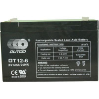 Акумулятор тяговий Outdo AGM 12Ah 6V OT 12-6