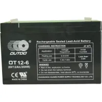Акумулятор тяговий Outdo AGM 12Ah 6V OT 12-6