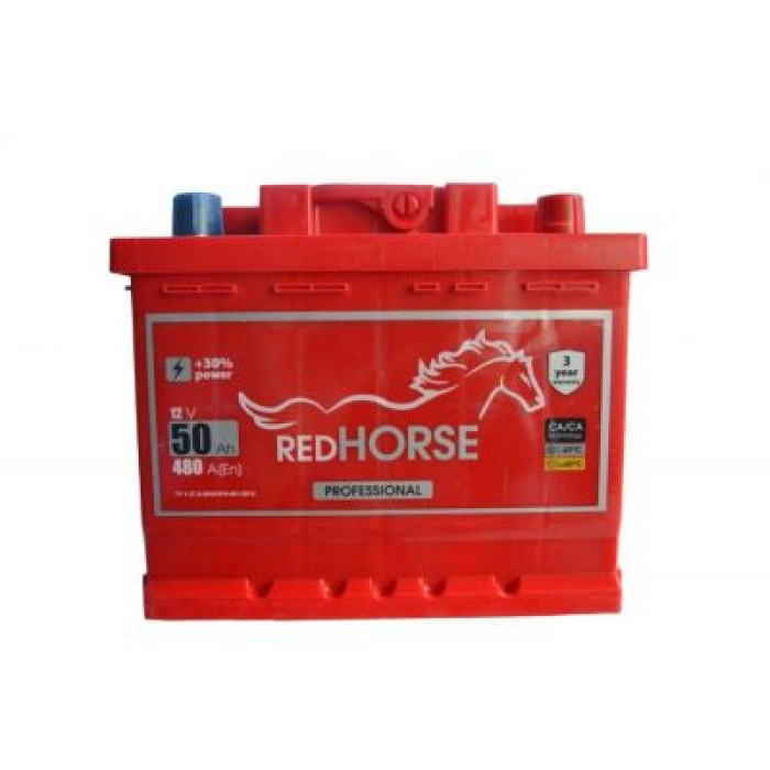 Автомобільний акумулятор RED HORSE Professional Line 6СТ-50Ah АзЕ 480A (EN)