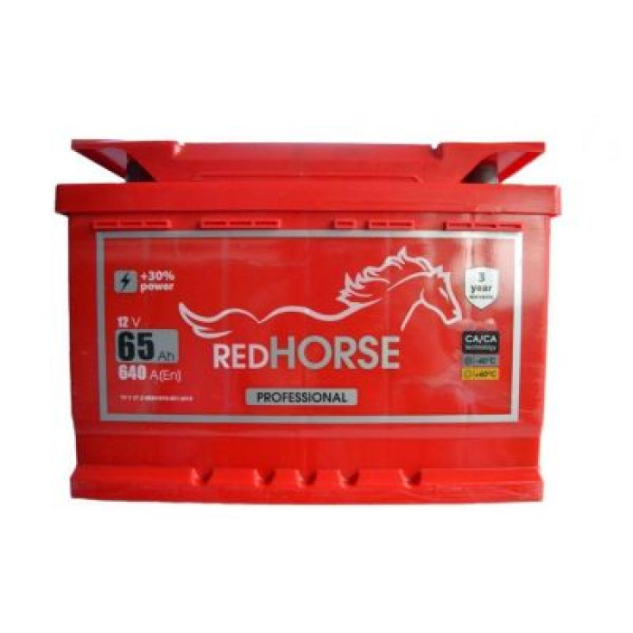 Автомобільний акумулятор RED HORSE Professional Line 6СТ-65Ah АзЕ 640A (EN)