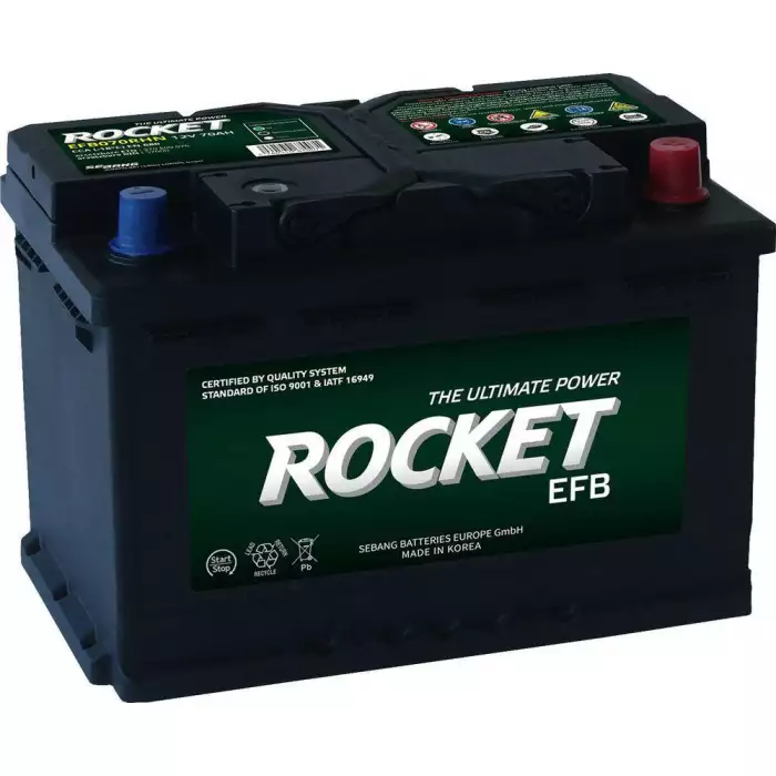 Автомобильный аккумулятор ROCKET EFB 6СТ-70Ah АзЕ 650A (CCA) EFB L3
