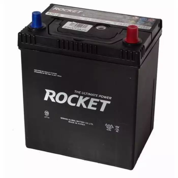 Автомобільний акумулятор ROCKET Japan 6СТ-40Ah АзЕ ASIA 340A (CCA) ТК з перехідником під клему STD SMF 42B19L