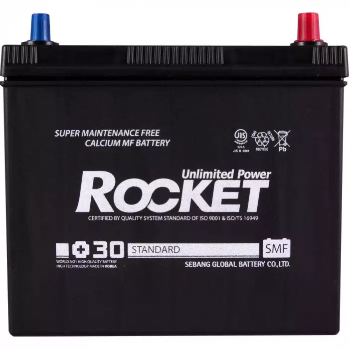 Автомобільний акумулятор ROCKET Japan 6СТ-45Ah АзЕ 430A (CCA) ТК SMF 55B24L