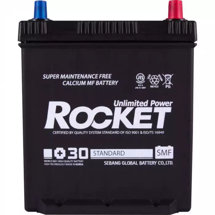 Автомобильный аккумулятор ROCKET Japan 6СТ-40Ah АзЕ 340A (CCA) ТК SMF 42B19L