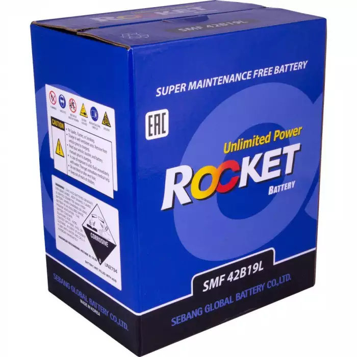 Автомобильный аккумулятор ROCKET Japan 6СТ-40Ah АзЕ 340A (CCA) ТК SMF 42B19L