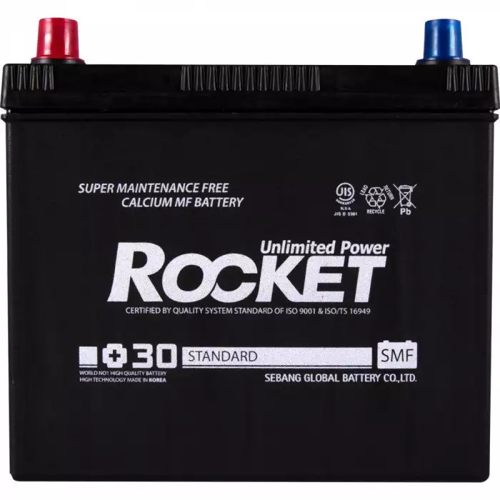 Автомобільний акумулятор ROCKET Japan 6СТ-45Ah Аз 430A (CCA) SMF 55B24RS