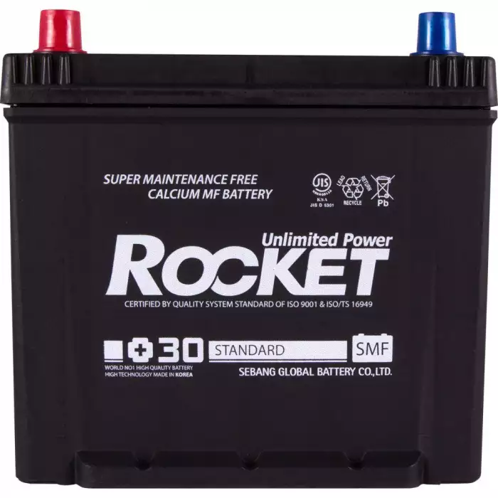 Автомобільний акумулятор ROCKET Japan 6СТ-65Ah Аз 590A (CCA) SMF 75D23R