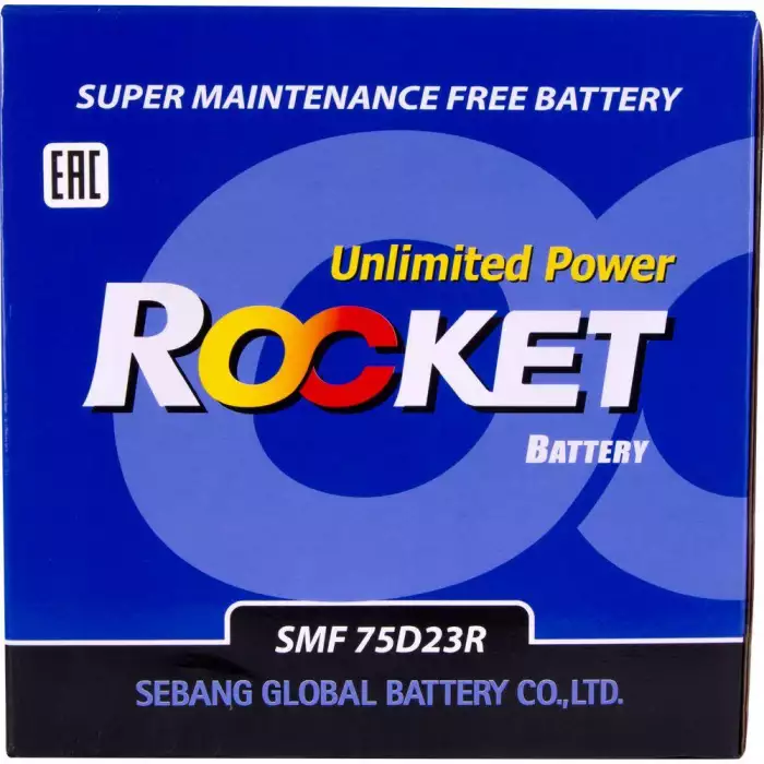 Автомобільний акумулятор ROCKET Japan 6СТ-65Ah Аз 590A (CCA) SMF 75D23R