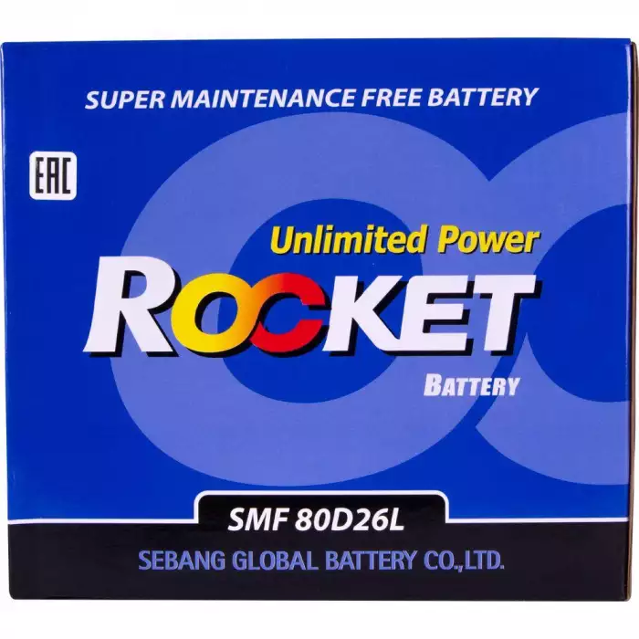 Автомобільний акумулятор ROCKET Japan 6СТ-70Ah АзЕ 600A (CCA) SMF 80D26L
