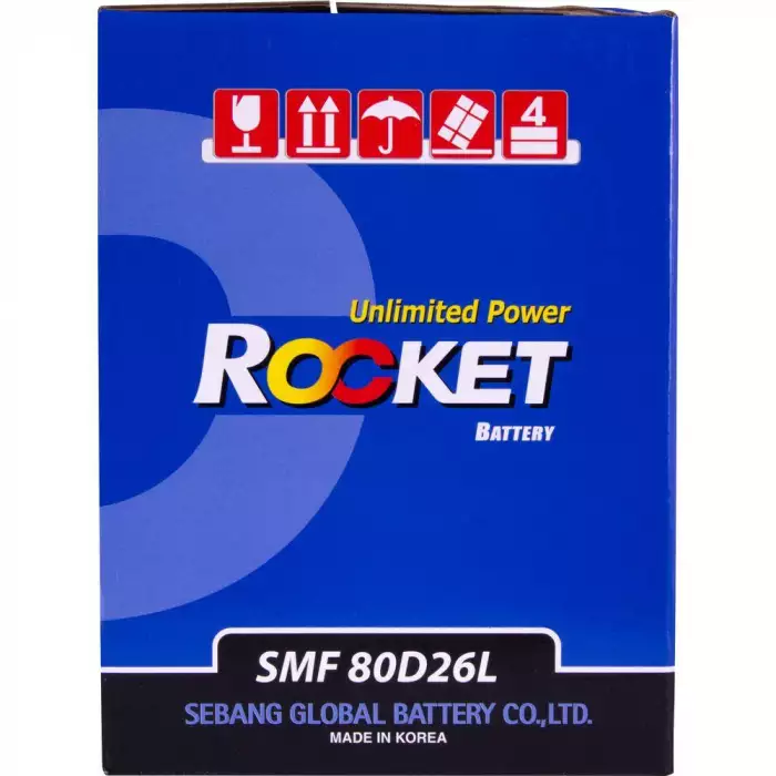 Автомобільний акумулятор ROCKET Japan 6СТ-70Ah АзЕ 600A (CCA) SMF 80D26L
