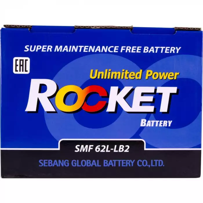 Автомобильный аккумулятор ROCKET 6СТ-62Ah АзЕ 540A (CCA) SMF 62L-LB2