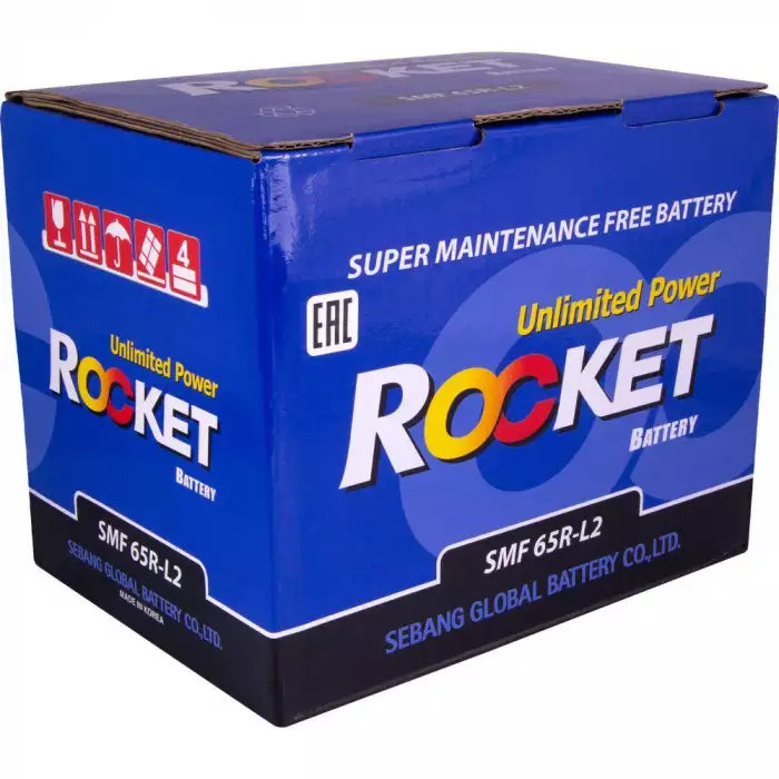 Автомобильный аккумулятор ROCKET 6СТ-65Ah Аз 570A (CCA) SMF 65R-L2