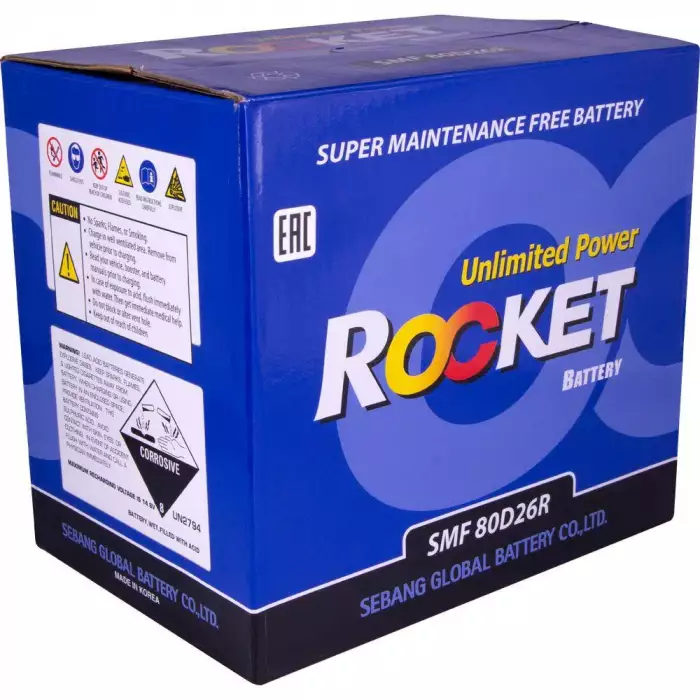 Автомобільний акумулятор ROCKET Japan 6СТ-70Ah Аз 600A (CCA) SMF 80D26R