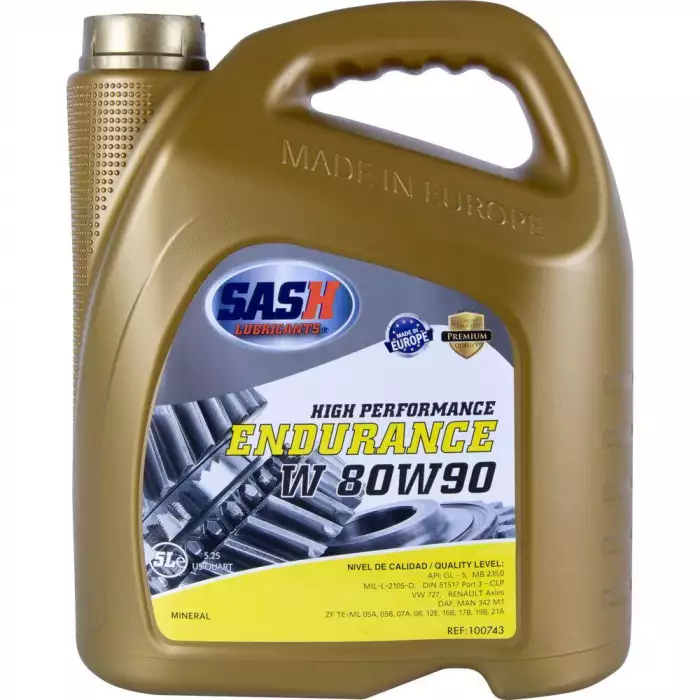 Масло трансмиссионное SASH ENDURANCE-W 80W-90 5л 100743