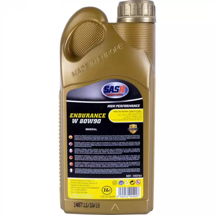 Масло трансмиссионное SASH ENDURANCE-W 80W-90 1л 100744
