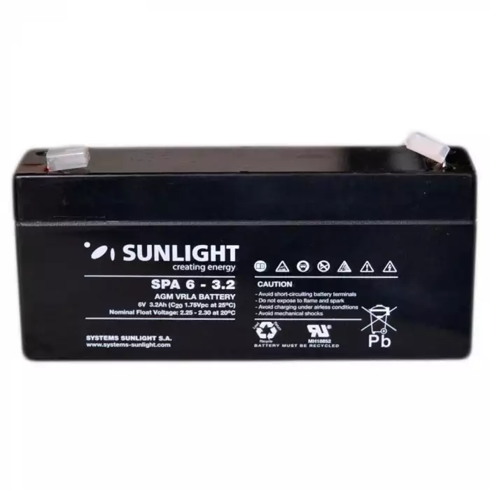 Аккумулятор тяговый SUNLIGHT 3.2Ah 6V