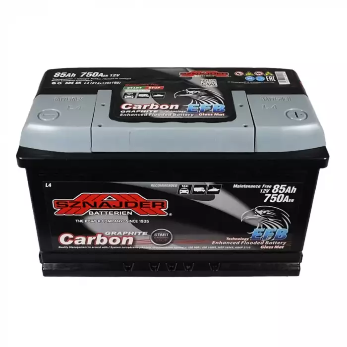 Автомобільний акумулятор SZNAJDER Carbon Start Stop EFB  (L4) 85Ah 750A R+ 585 05