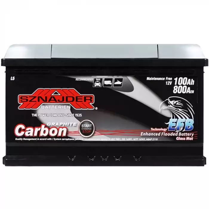 Автомобільний акумулятор SZNAJDER Carbon Start Stop EFB (L5) 100Ah 800A R+ 600 05