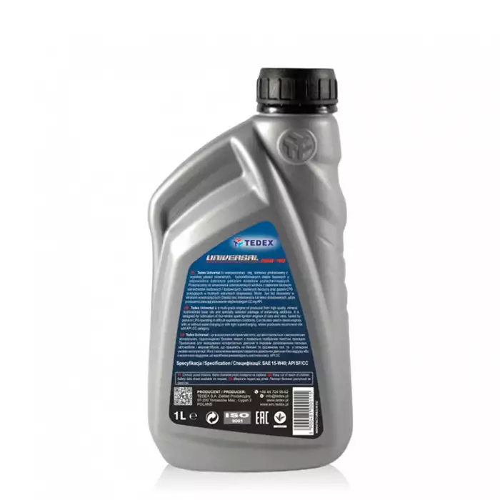 Автомобильное моторное масло TEDEX UNIVERSAL 15W-40 1л