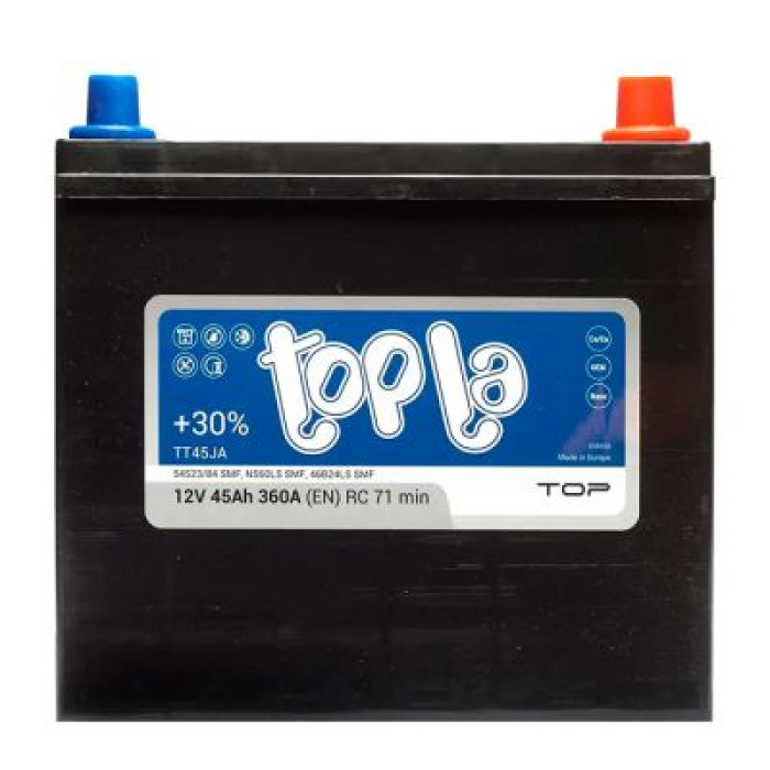 Автомобільний акумулятор Topla TOP 6СТ-45Ah АзЕ ASIA 360A (EN) 118845