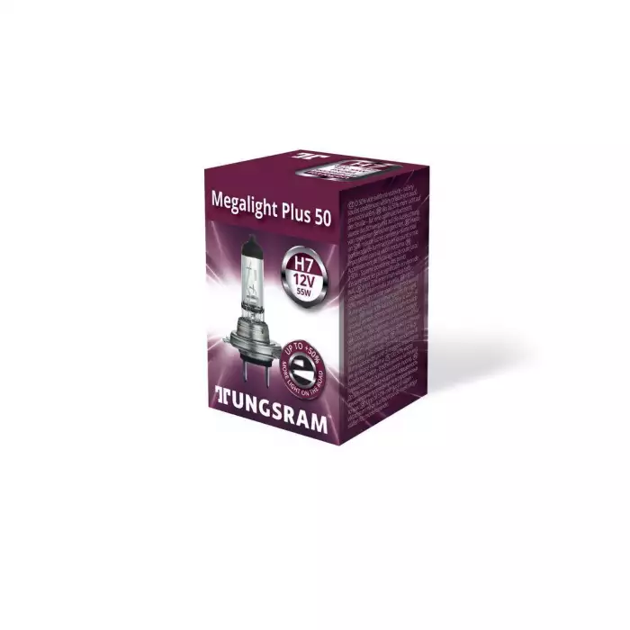 Автолампа TUNGSRAM Megalight Plus +50 (PX26d, H7, 12V, 55W) TU 58520MPU.1D
