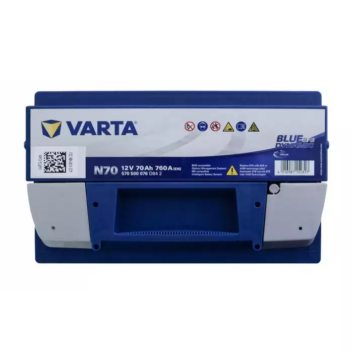 Автомобільний акумулятор VARTA Blue Dynamic EFB N70 6СТ-70Ah АзЕ 760A (EN) 570500076