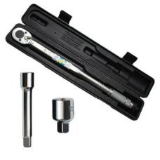 Динамометрический ключ 1/2" переходник 1/2 х 3/8, удлинитель 125 мм 1/2 28-210 NM INTERTOOL XT-9007