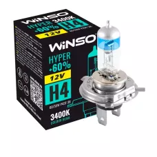 Лампа галогенна WINSO (12V H4 HYPER +60% 60/55W P43t-38) 712420