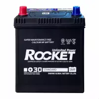 Автомобільний акумулятор ROCKET Japan 6СТ-40Ah Аз ASIA 340A (CCA) ТК з перехідником під клему STD SMF 42B19R