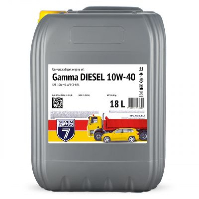 Автомобільна моторна олива 7FLAGS Gamma DIESEL 10W-40 18л
