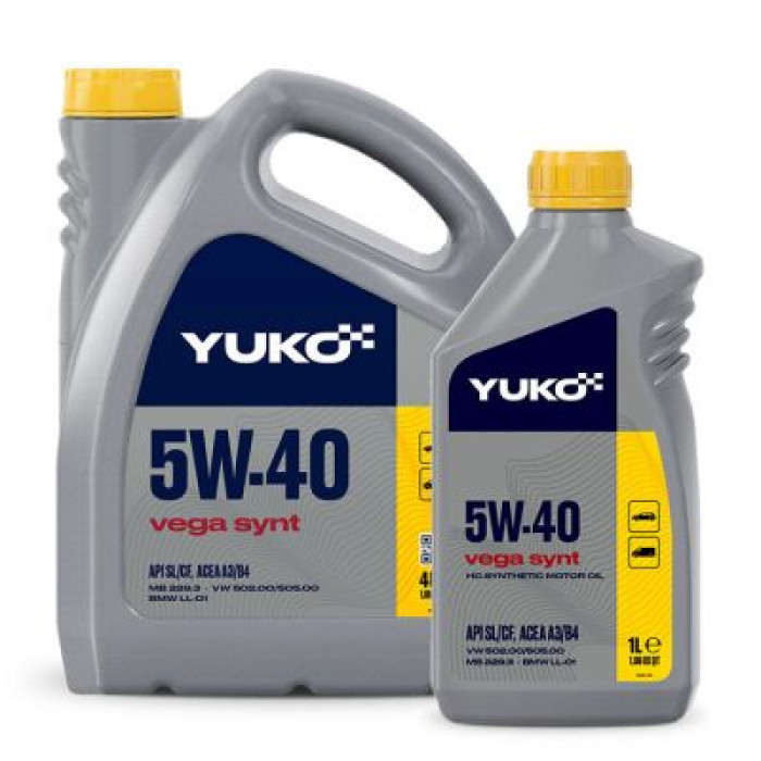 Автомобільна моторна олива YUKO VEGA SYNT 5W-40 (4л+1л)