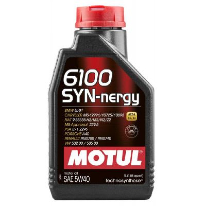 Автомобільна моторна олива MOTUL 6100 Synergie + 5w-40 1л 107975