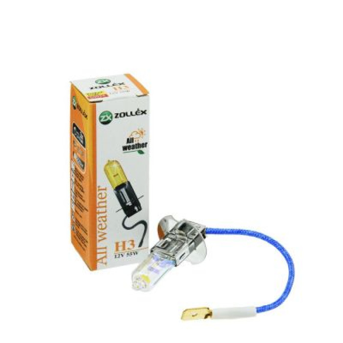 Автолампа Zollex Всепогодній 60924 (PK22s, H3, 3250K, 12V, 55W)