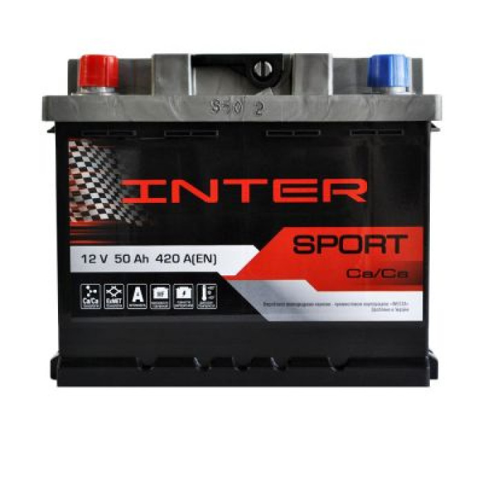 Автомобільний акумулятор INTER Sport 6СТ-50Ah Аз 420A 4820219073901
