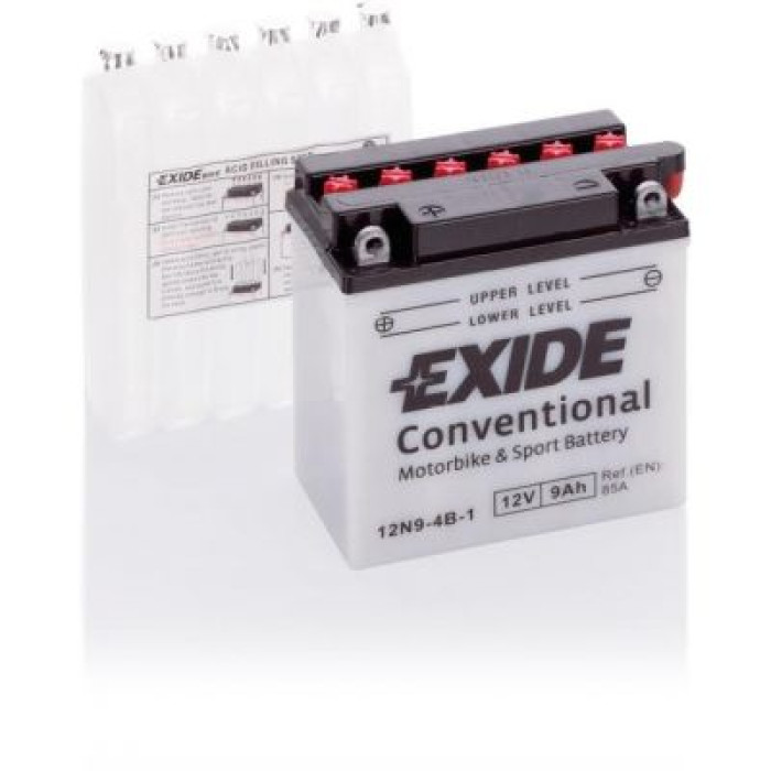 Мото аккумулятор EXIDE CONVENTIONAL 6СТ-9Ah Аз 12В 85А (EN) 12N9-4B-1