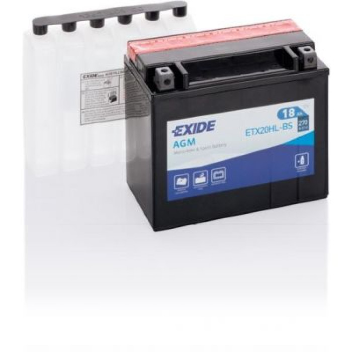 Мото аккумулятор EXIDE AGM 6СТ-18Ah АзЕ 12В 270А (EN) ETX20HL-BS