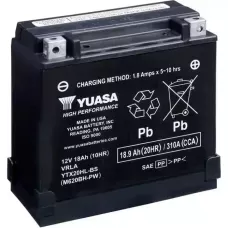 Мото акумулятор Yuasa High Performance MF VRLA Battery AGM 6СТ-18,9Ah АзЕ 310А (EN) сухозаряджений YTX20HL-BS