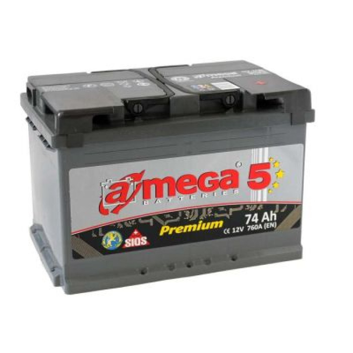Автомобильный аккумулятор A-Mega Premium 6СТ-74Ah АзЕ 760A (EN)