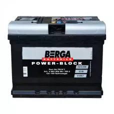 Автомобільний акумулятор BERGA Power Block 6СТ-63Ah АзЕ 610A (EN) 563400061