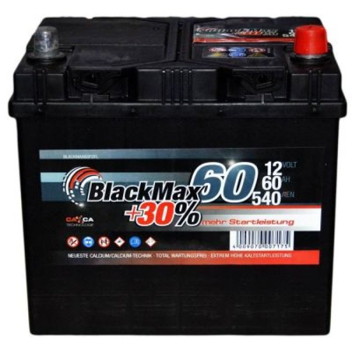 Автомобільний акумулятор BlackMax 6СТ-60Ah АзЕ ASIA 540A (EN) B4024