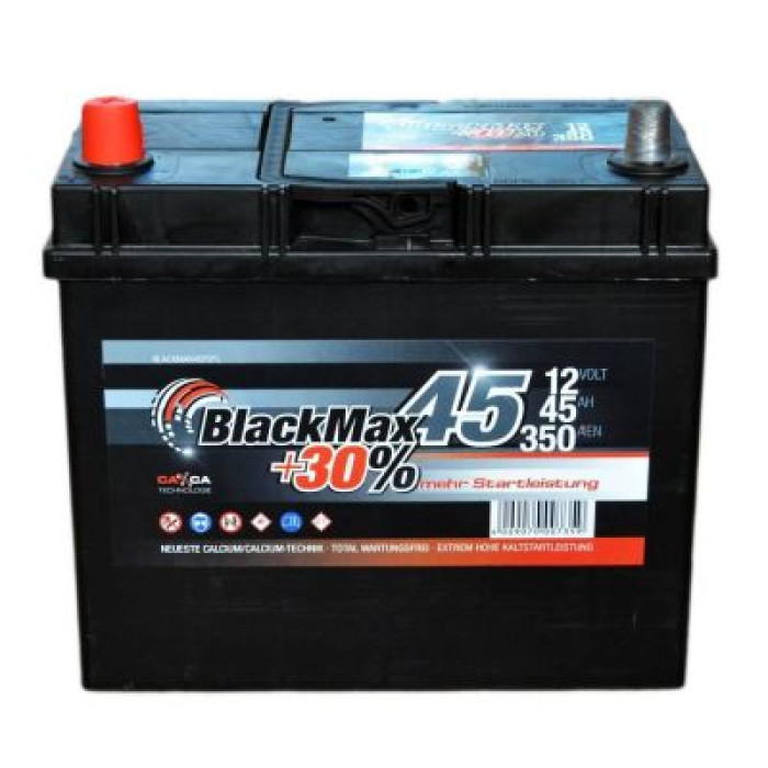 Автомобильный аккумулятор BlackMax 6СТ-45Ah Аз ASIA 350A (EN) B4023