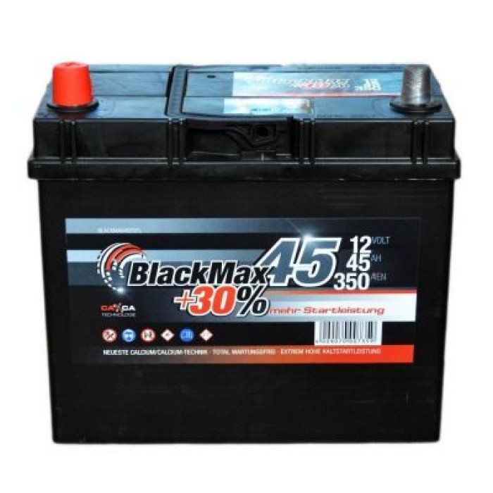 Автомобильный аккумулятор BlackMax 6СТ-45Ah Аз ASIA 350A (EN) B4023 2018