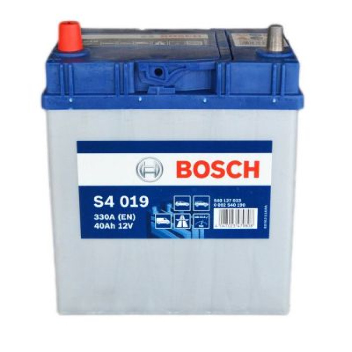 Автомобільний акумулятор BOSCH S4019 6СТ-40Ah Аз ASIA 330A (EN) ТК 0092S40190 2019