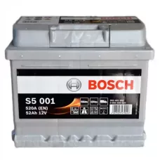 Автомобільний акумулятор BOSCH S5001 6СТ-52Ah АзЕ 520A (EN) 0092S50010