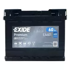 Автомобільний акумулятор EXIDE Premium Carbon Boost 2.0 6СТ-60Ah Аз 600A (EN) EA601