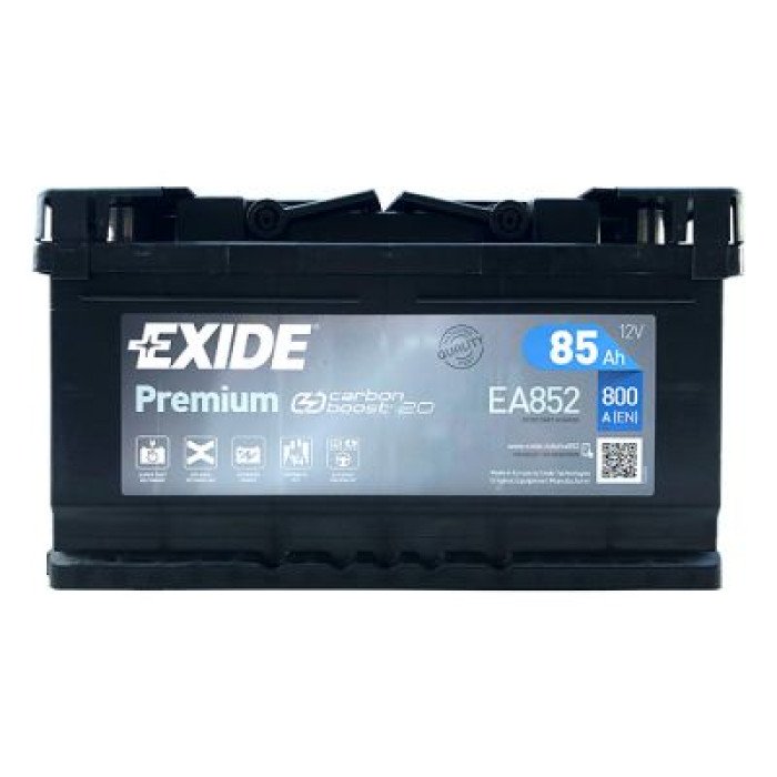 Автомобільний акумулятор EXIDE Premium Carbon Boost 2.0 6СТ-85Ah АзЕ 800A (EN) EA852