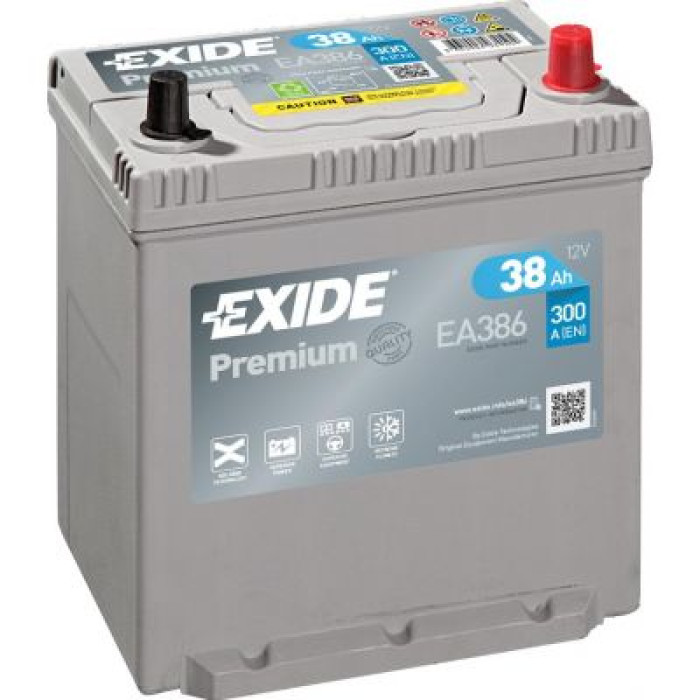 Автомобільний акумулятор EXIDE Premium 6СТ-38Ah АзЕ ASIA 300A (EN) EA386