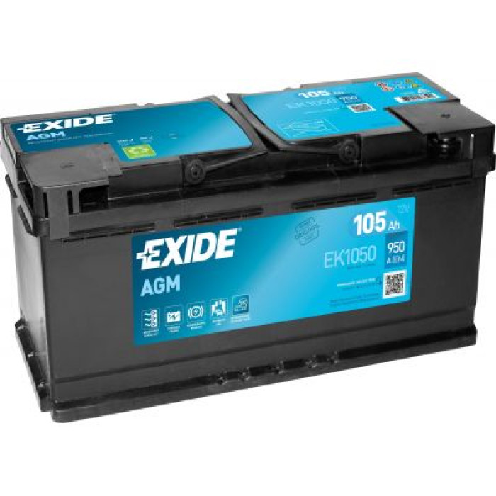 Автомобільний акумулятор EXIDE Start-Stop AGM 6СТ-105Ah АзЕ 950A (EN) EK1050