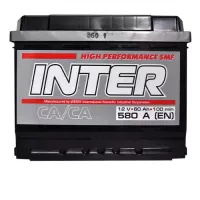 Автомобільний акумулятор INTER high performance 6СТ-60Ah АзЕ 580A inter12
